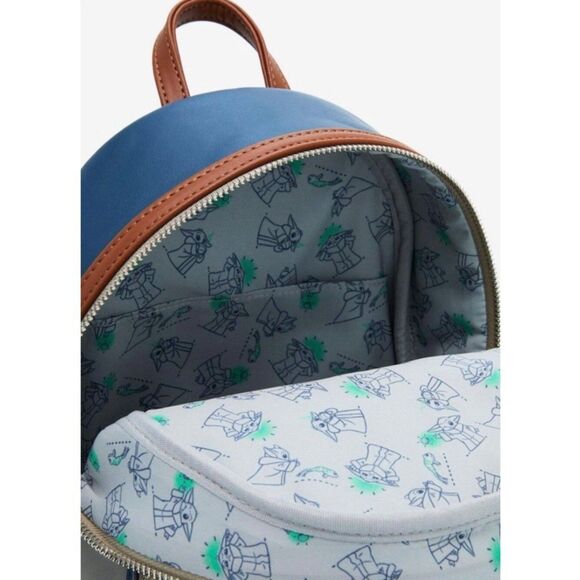 Loungefly Star Wars Ahsoka and Grogu Mini Backpack Holding Baby Yoda NWT